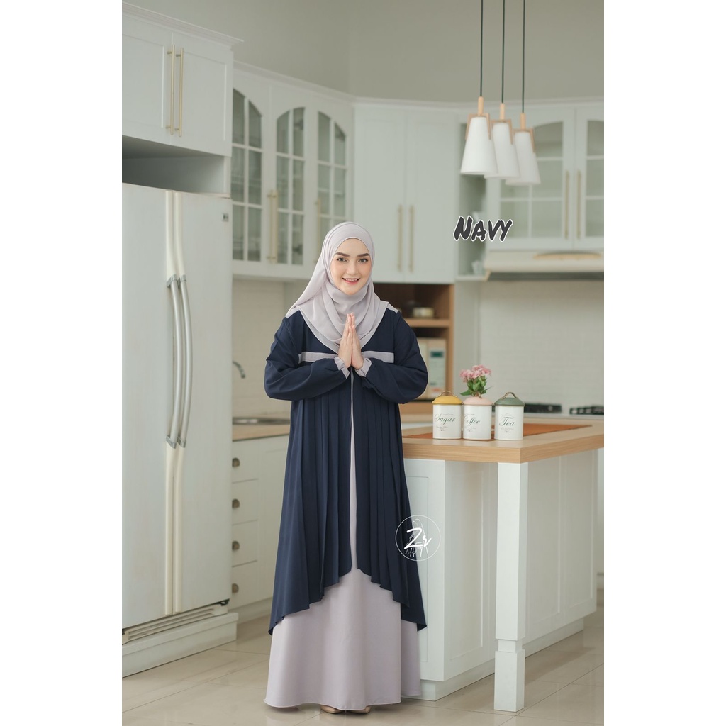 Dress Isabela ori ZR layer cantik model pita lebaran style XL riesta putri original branded busui bumil