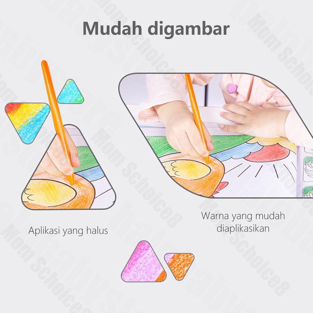 Halo Baby Plastic crayon Anti Kotor Krayon anak 36/24 Warna Krayon Plastik/Anak Crayonlab / Crayon Anti Kotor