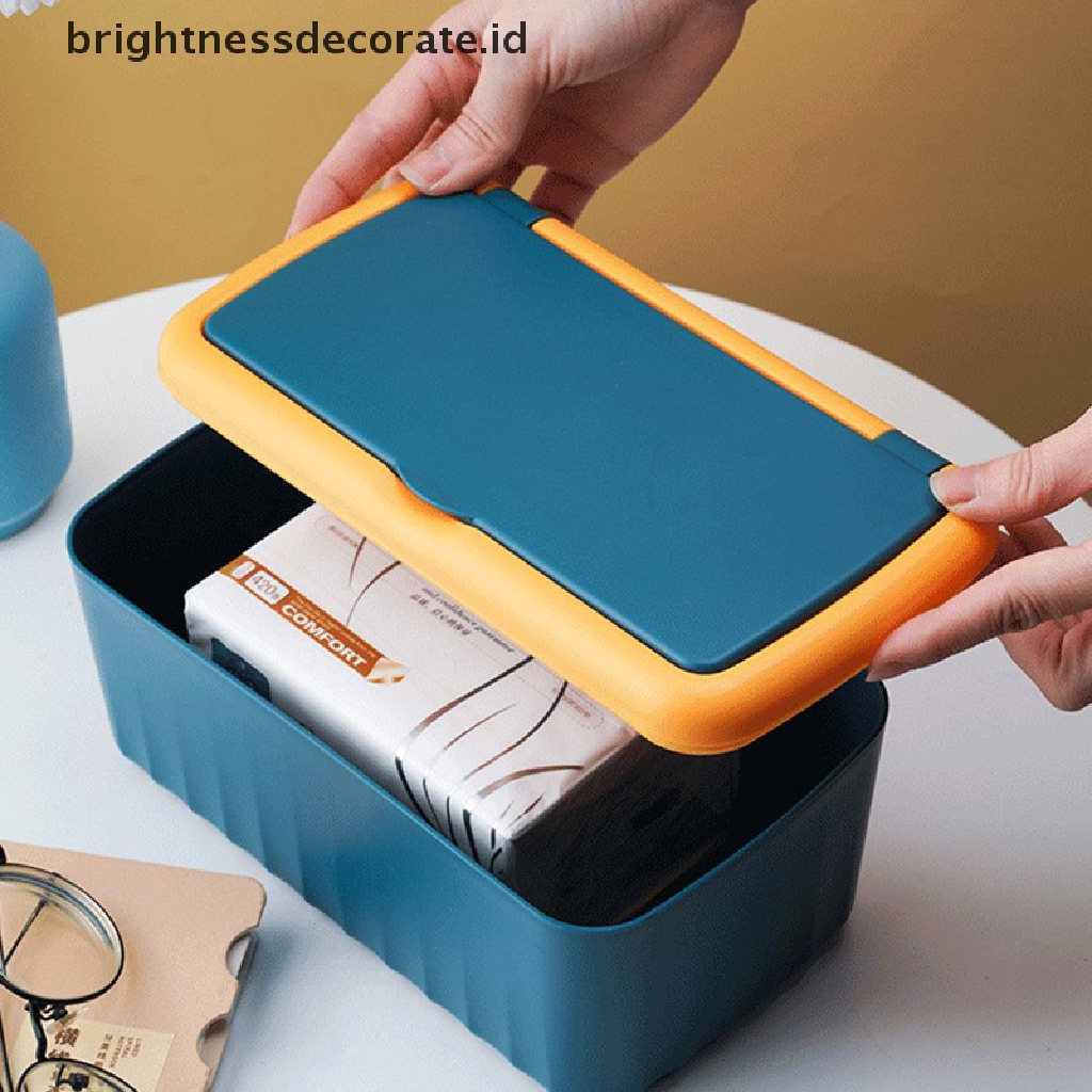 [Birth] Newly Desktop Tissue Box Holder Modern Tahan Debu Mudah Digunakan Tisu Basah Dispenser Holder Wadah Tisu Lap Serbet Organizer [ID]