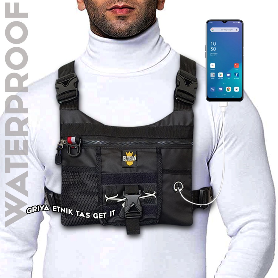 Tas Dada Pria Waterproof Air Tas Rompi Cowok Chest Bag