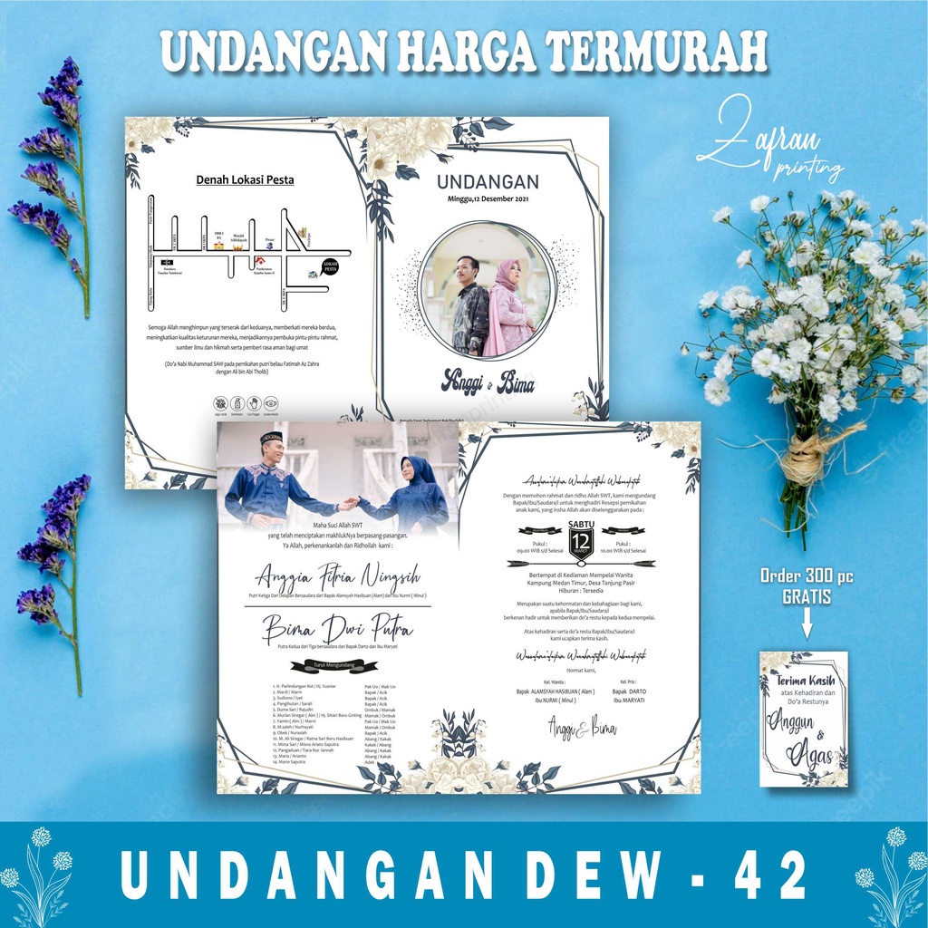 Surat Undangan Pernikahan Murah, Cantik, Elegan, Simpel, Vintage, Rustik, Kartu Undangan Pernikahan