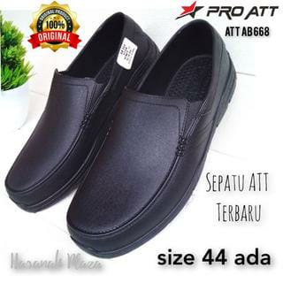 (COD) Sepatu Pantofel Hitam Karet Pria ATT AB 668