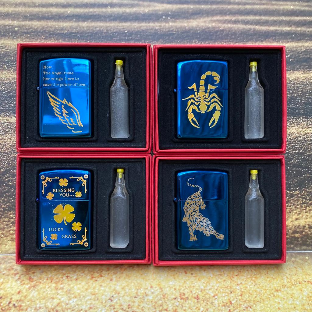 Korek Api ZIPPO Set Blue Ice Motif