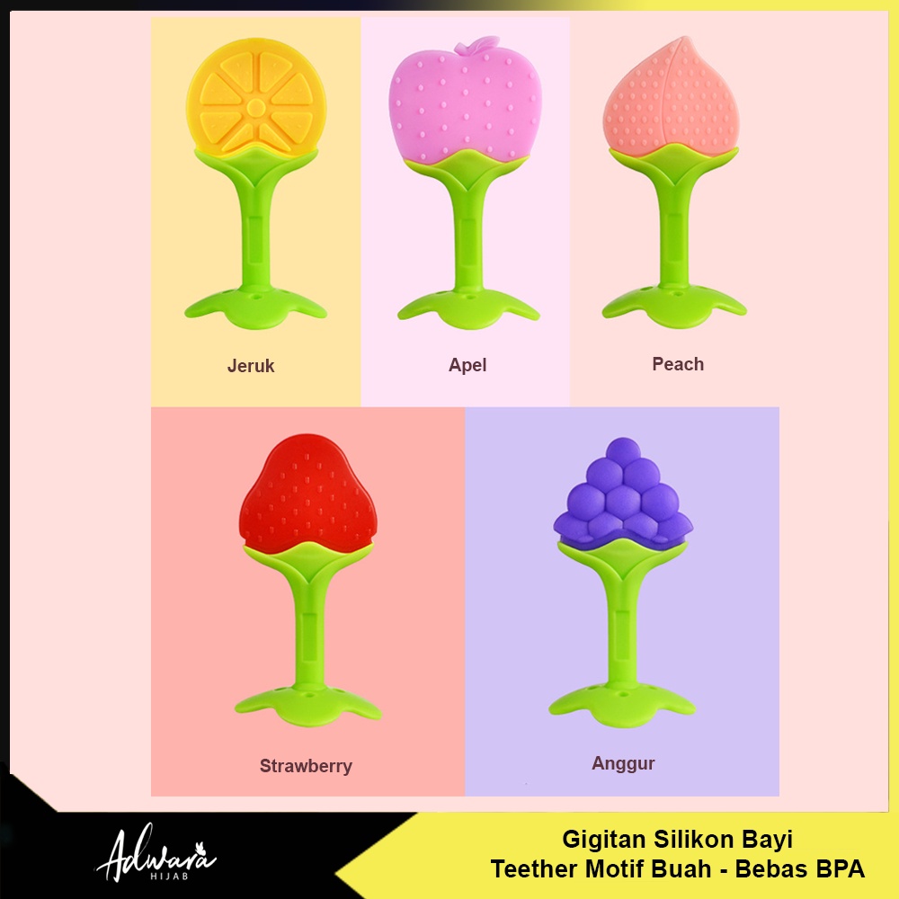 Gigitan Bayi Silikon / Teether Bayi Bentuk Buah