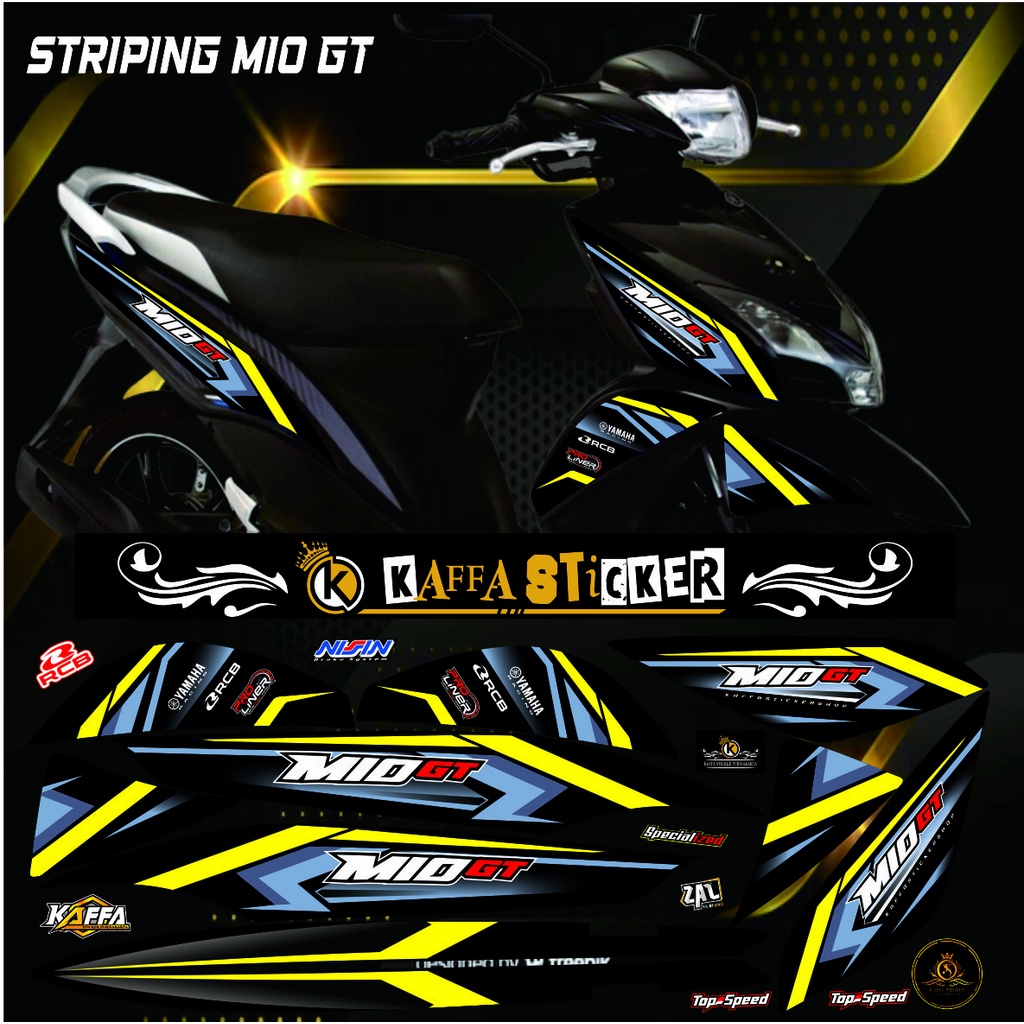 Sticker Striping Variasi Mio GT - Striping Mio GT List Kuning