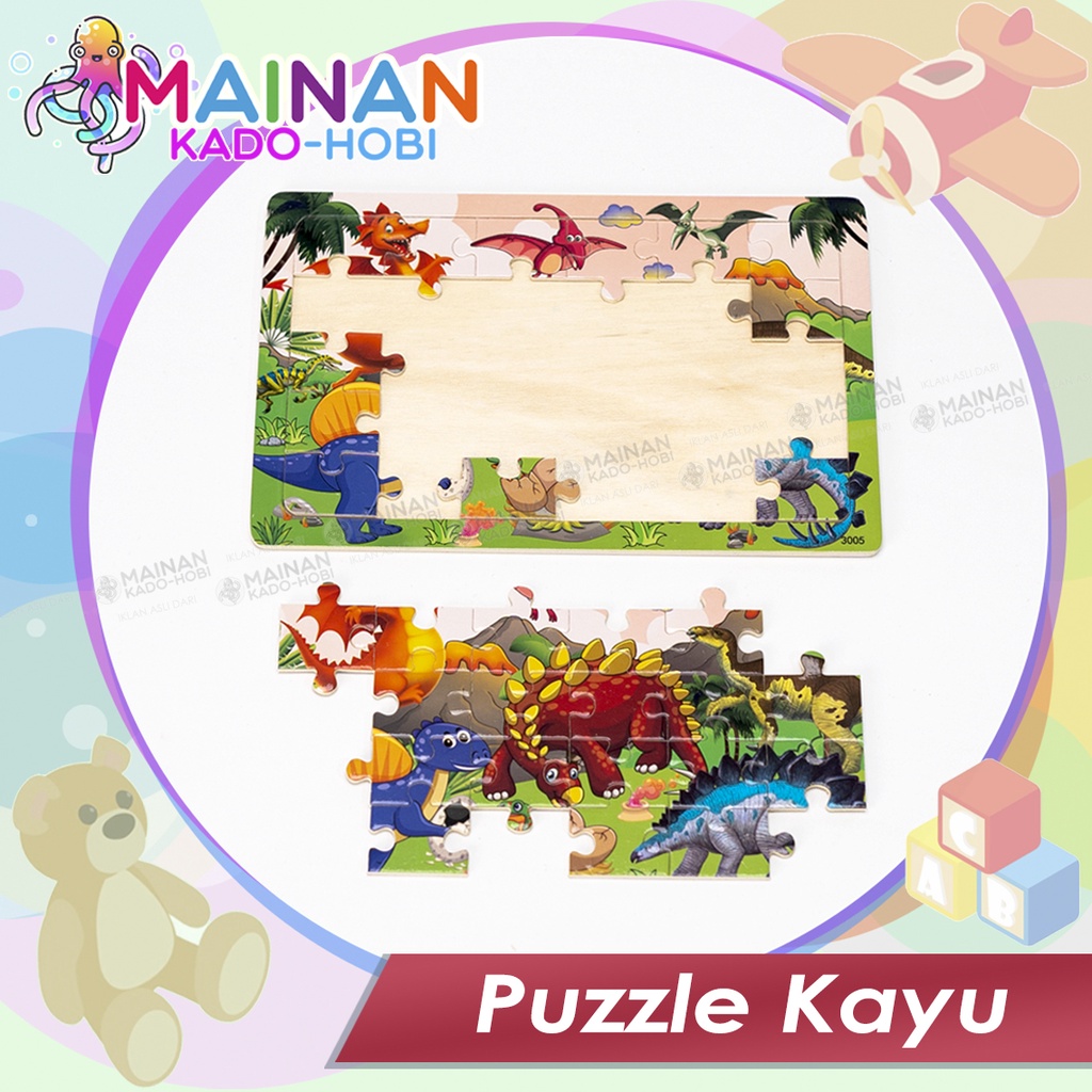 MAINAN KADO HADIAH ANAK PUZZLE KAYU KARAKTER ZOO ANIMAL