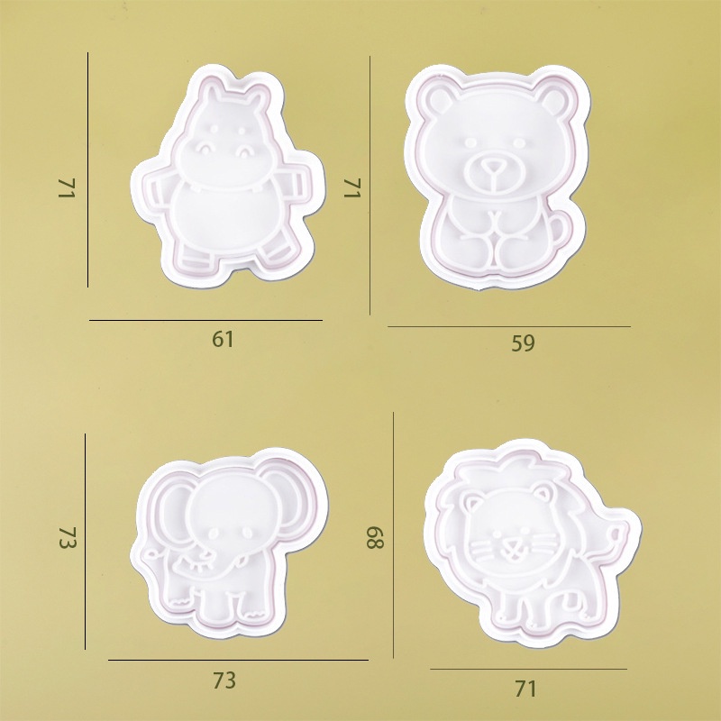 4pcs/Set Cetakan Kue Kering Animal Dinosaurus /Cookies Cutter Hewan Dino Hampers Birthday Lebaran Dino/Pemotong Kue