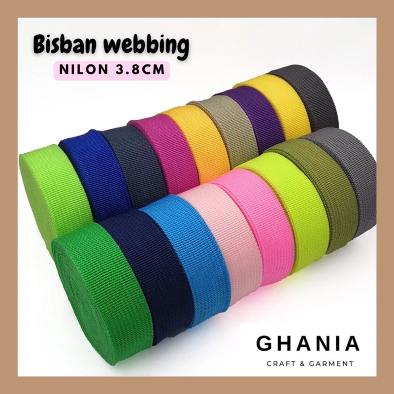 Bisban Webbing 3,8cm - Bisban Tali Tas Murah  PER ROLL