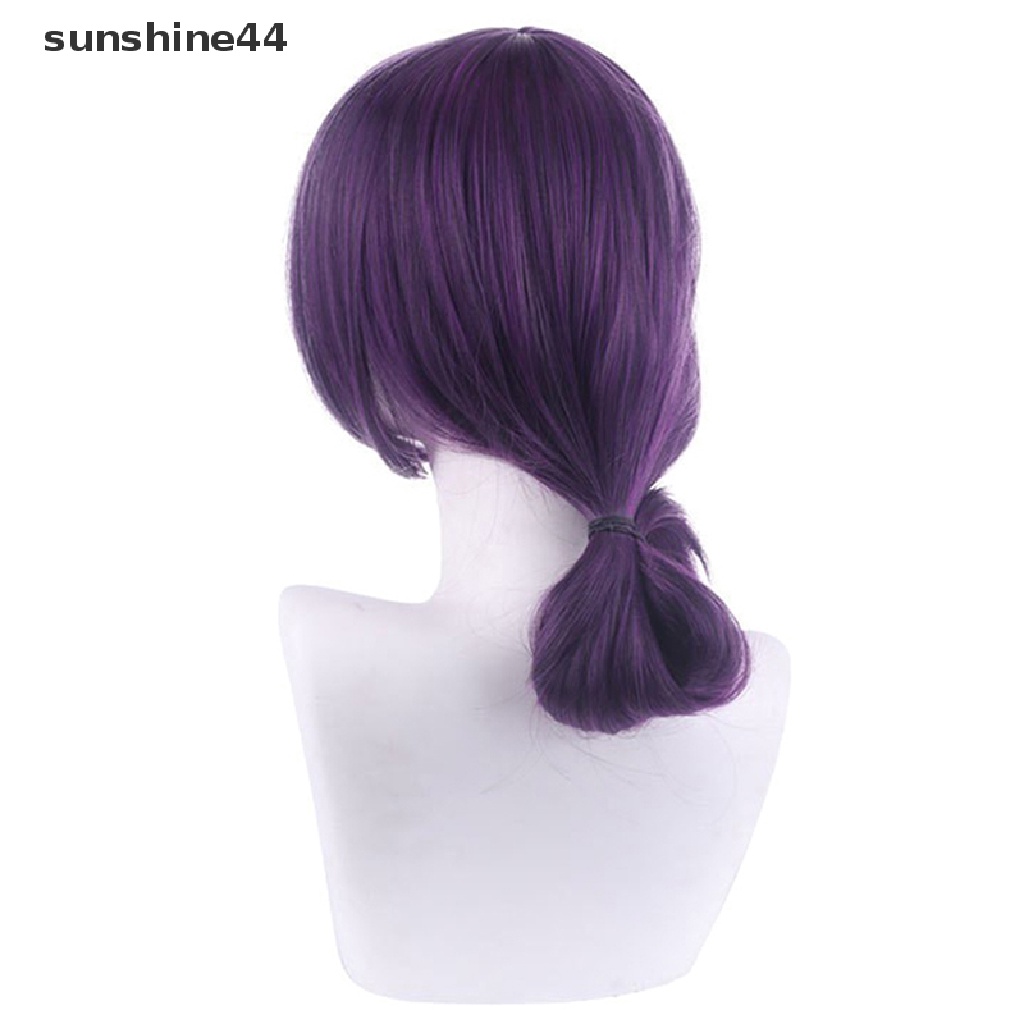 Sunshine Chain Man Reze Cosplay Wig Ungu Ponytail Rambut Sintetis Wig Cosplay Props.