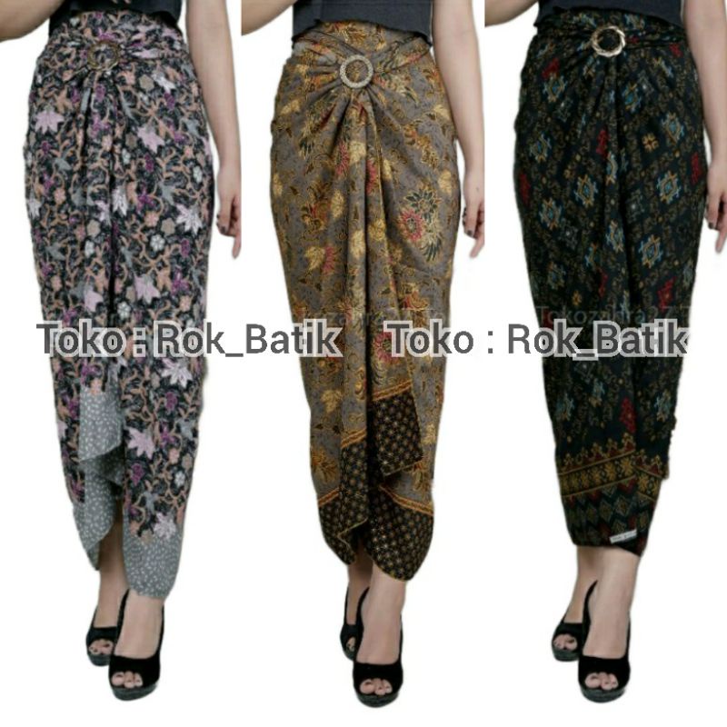 (50 Motif) Rok Lilit Batik Bawahan Kebaya Modern Rok Serut Batik Free Ring Kain Batik Floral Batik Couple Pasangan