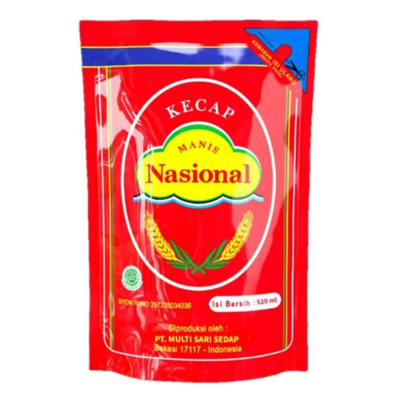 

Kecap manis nasional 520ml refill kemasan pouch