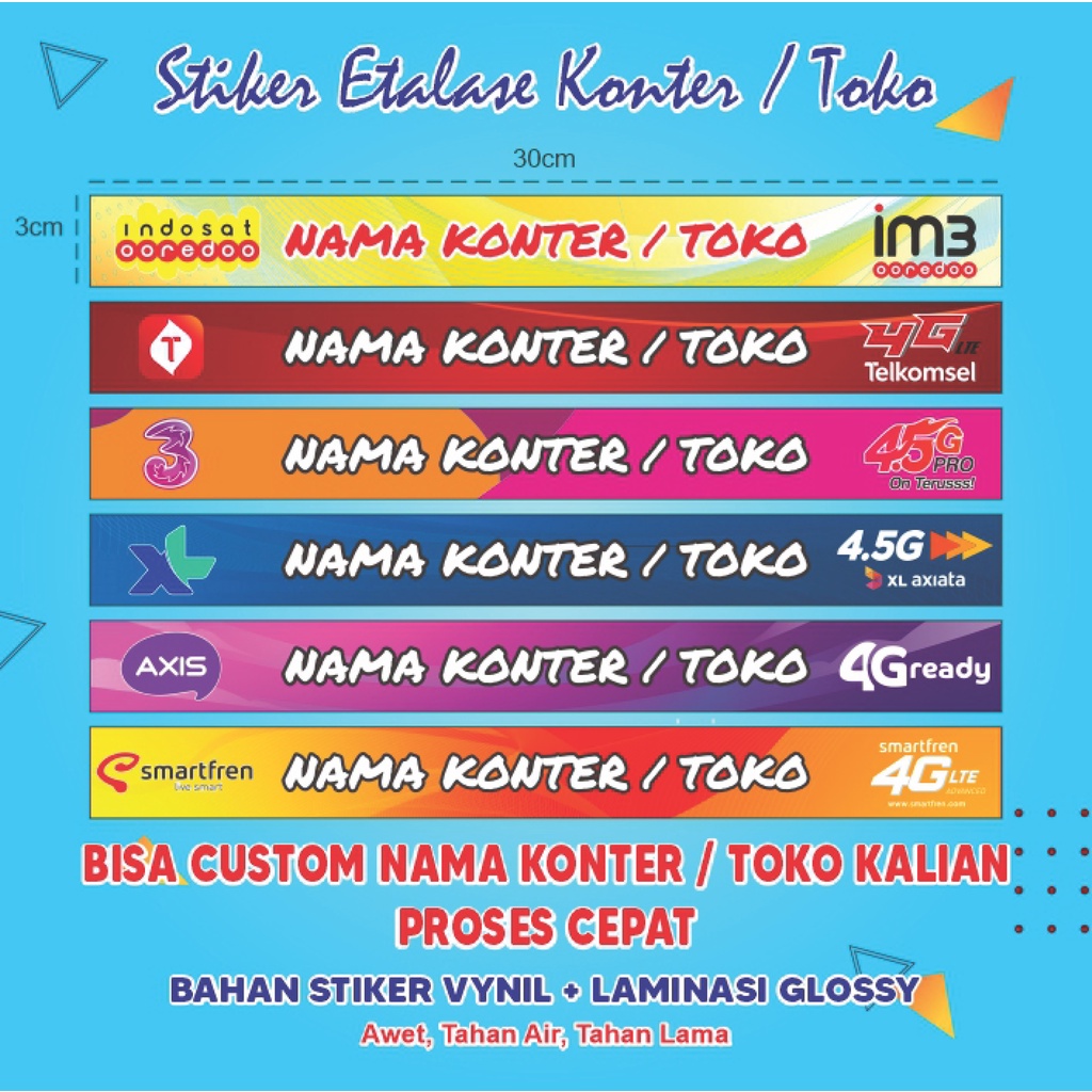 Stiker Etalase Konter / Toko Murah + Laminasi ( Minimal 15 Pcs ) - Ypshoper