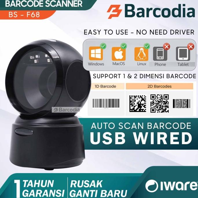 Barcode Scanner Duduk Kasir OMINI IWARE USB Barcode Reader 1D 2D