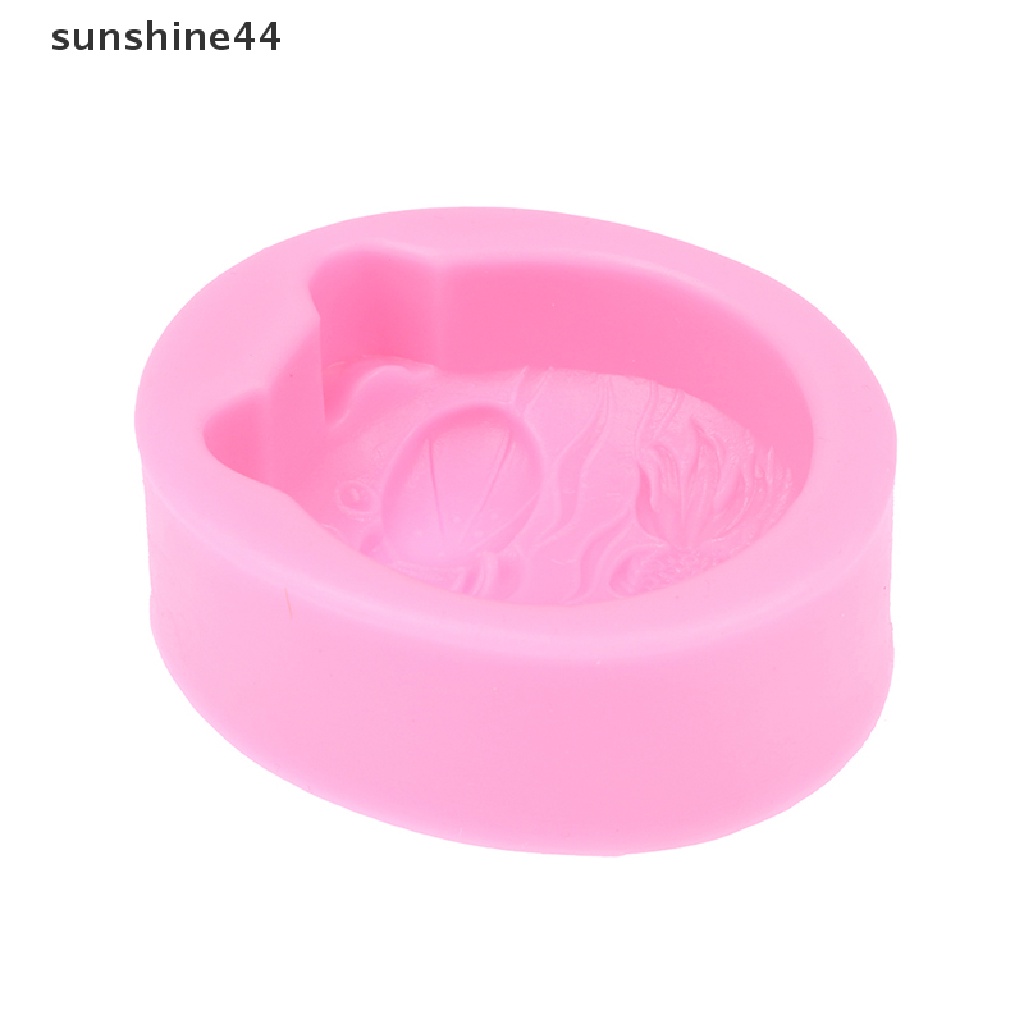 Sunshine Cetakan Silikon Anti Lengket 3D Silicone Soap mold DIY New Cat Fish Craft Art.