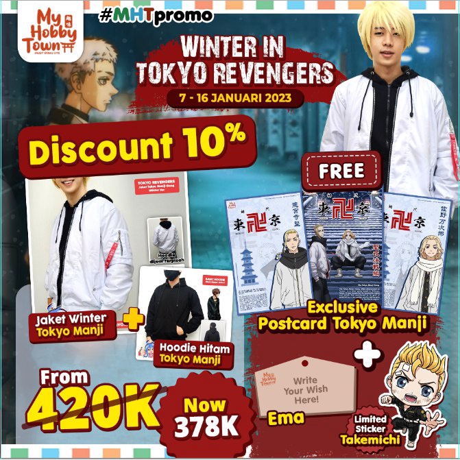 [BUNDLING] Jaket Bomber Anime Tokyo Manji Kai White Winter + Hoodie Hitam MA-1