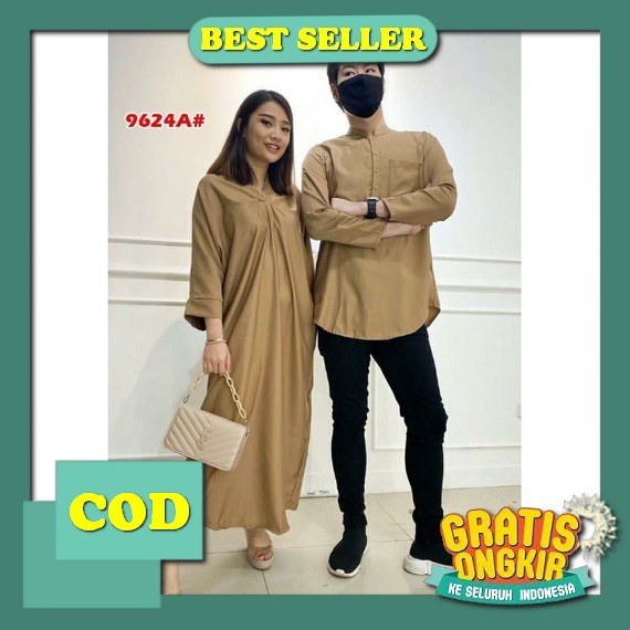 Wou Batik - Batik Couple Dinara Dress Couple Wanita Modern Maxi Baju Kondangan Dan Lamaran Kekinian 