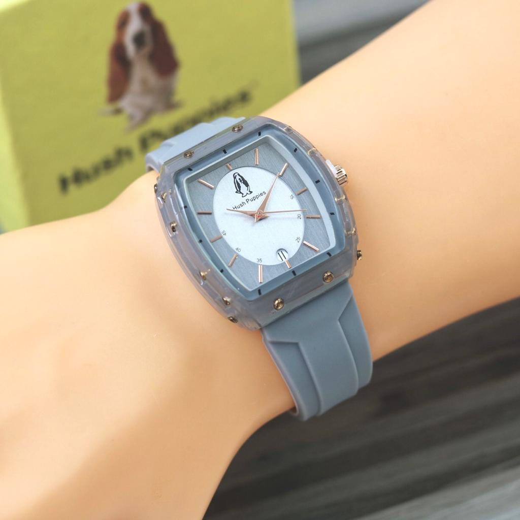 BEST SELLER JAM TANGAN WANITA HUSH PUPPIES V50 RUBBER TANGGAL AKTIF DM 3.8CM FREE BOX &amp; BATERAI || JAM TANGAN FASHION WANITA JAM TANGAN CEWEK MURAH