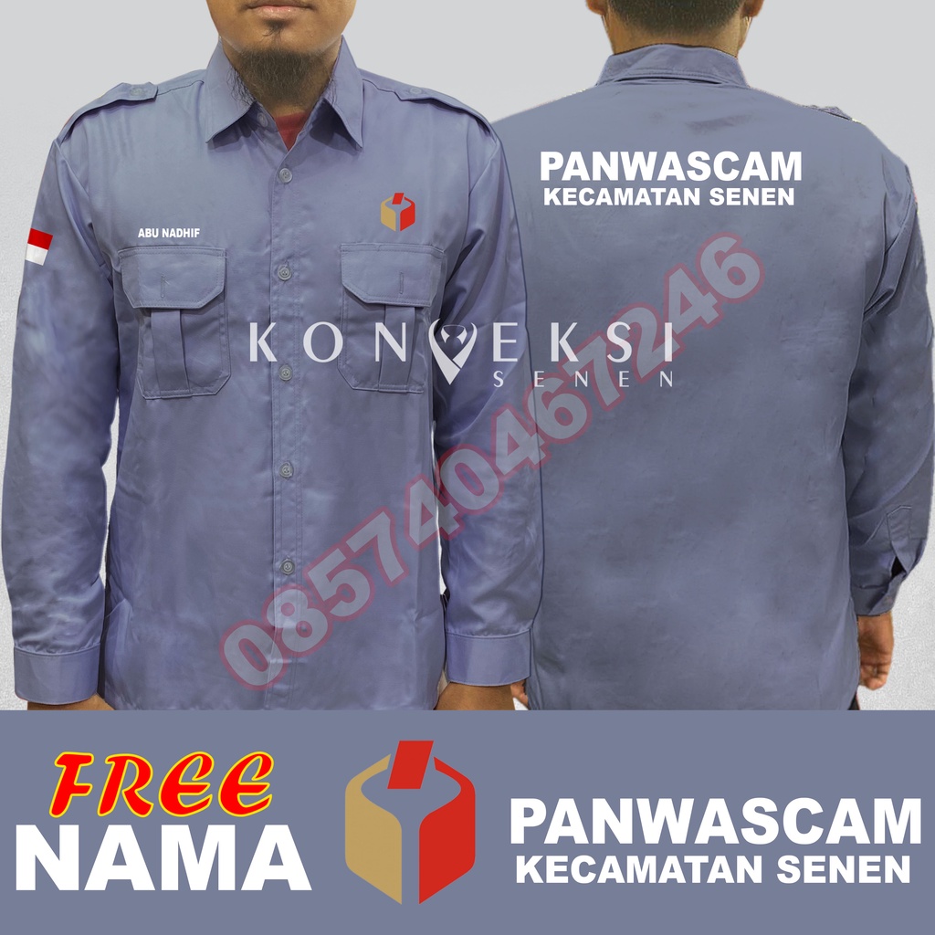 kemeja panwaslu baju panwaslu KEMEJA PANWASCAM baju PANWASCAM seragam PANWASCAM Pdh PANWASCAM kemeja kerja PANWASCAM