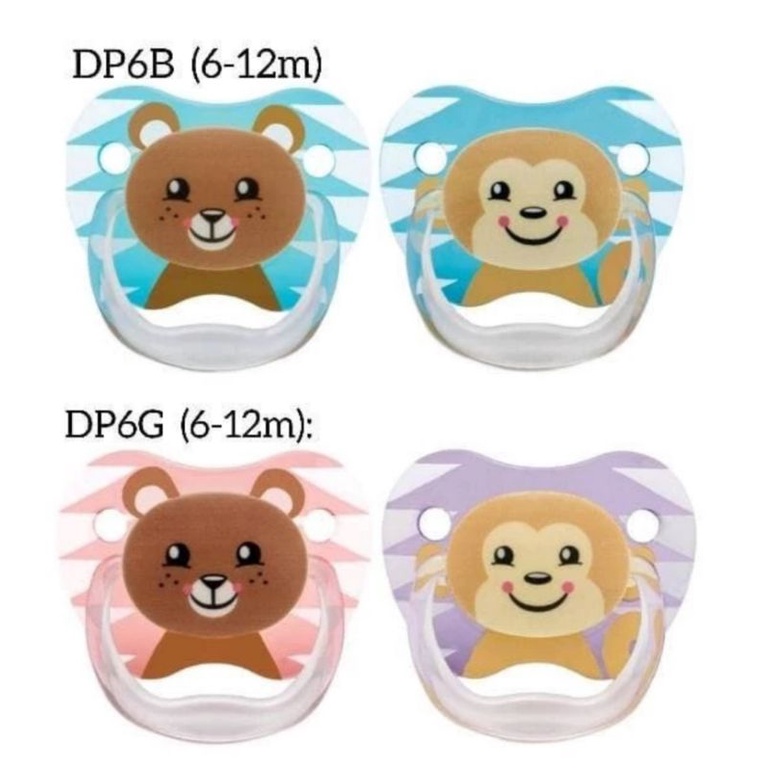 6-12m Dr Browns Brown prevent pacifier empeng bayi Isi 2 / Empeng Dr Brown's Animal Printed