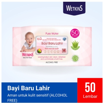 Wetkins tisu basah bayi baru lahir