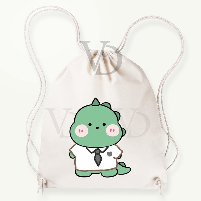 Tas Serut kanvas / tas serut korea / tas dino/ tas gendong dinosaurus - dino1, tote bag