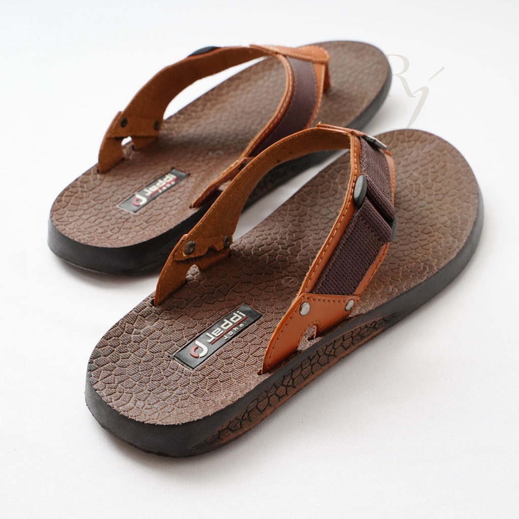 JEDDI [SPARTA NEW] Sandal Jepit Kulit Pria Sendal Japit Flip-Flop Cowok Premium Sandal Slide Kulit Pria