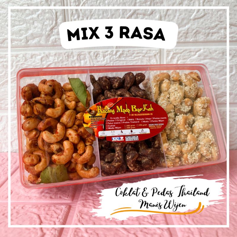 

Kacang mede mix 3 rasa 500gr