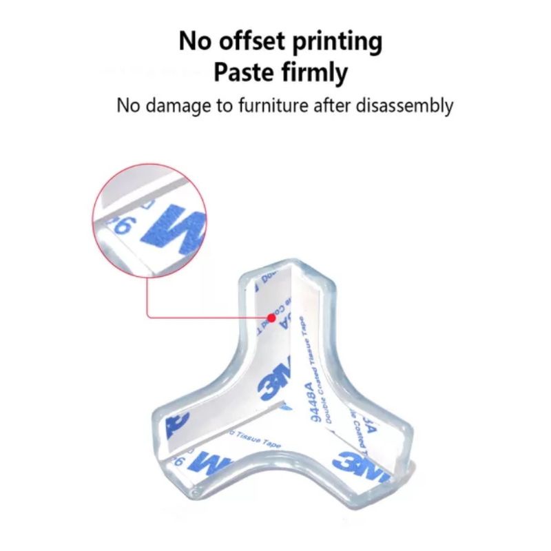 Tempelan Pelindung Sudut Meja Model T Silikon Pengaman Siku Lemari