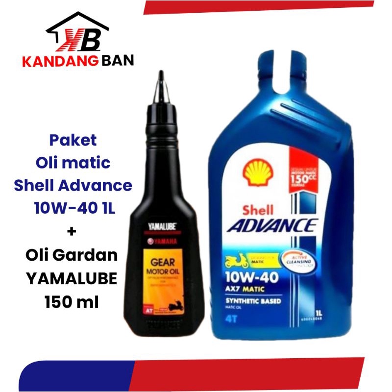 PAKET OLI SHELL ADVANCE MATIC 10W-40 1L + OLI GEAR YAMALUBE 150 ML, PRODUK DI JAMIN ASLI