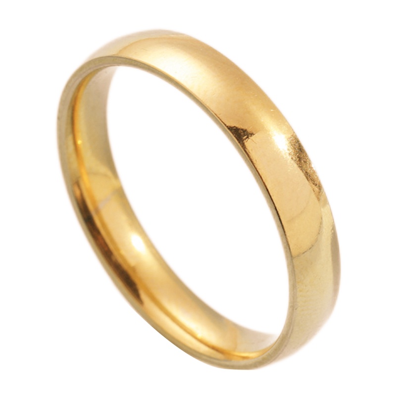 4mm Trendi Sederhana Halus Cermin Glossy Pernikahan Band Rings Untuk Pria Baja Titanium Pertunangan Ring