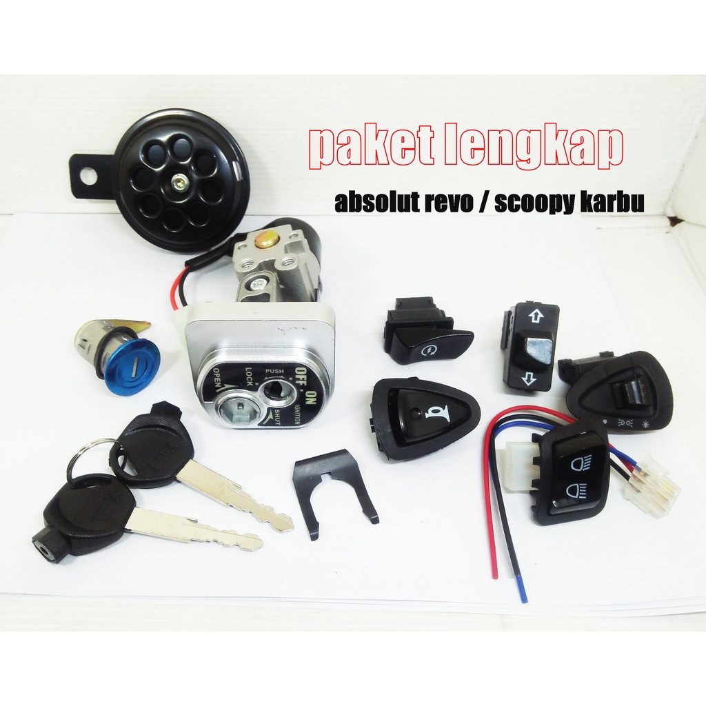 PAKET LENGKAP KUNCI KONTAK SET PLUS JOK REVO ABS ABSOLUTE 2009-2012 BLADE NEW 110+KLKSON+SAKLAR SET DAN SOKET