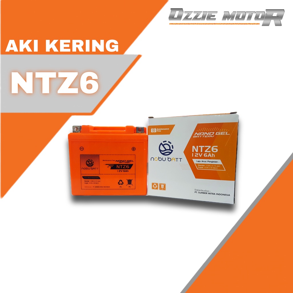 ACCU AKI BATTERY KERING NOBU MAXSHIELD MOTOR NTZ5S NTZ6 NTX7-UL