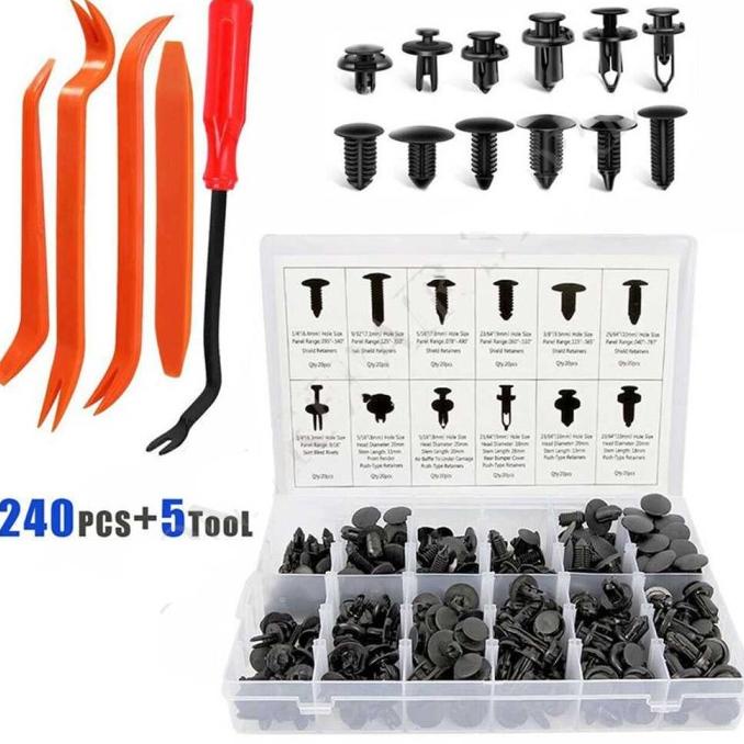 

Baut Rivet Mobil Universal Clips 240PCS+5PCS Pengungkit