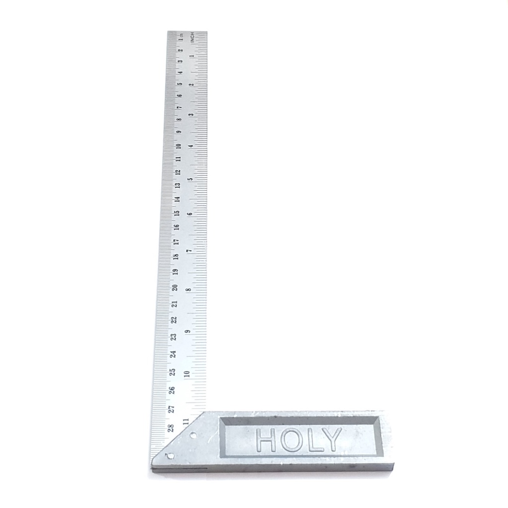 Holy Penggaris Siku Tukang 12&quot; 30cm Stainless Steel Presisi Kuat Tebal Rapi