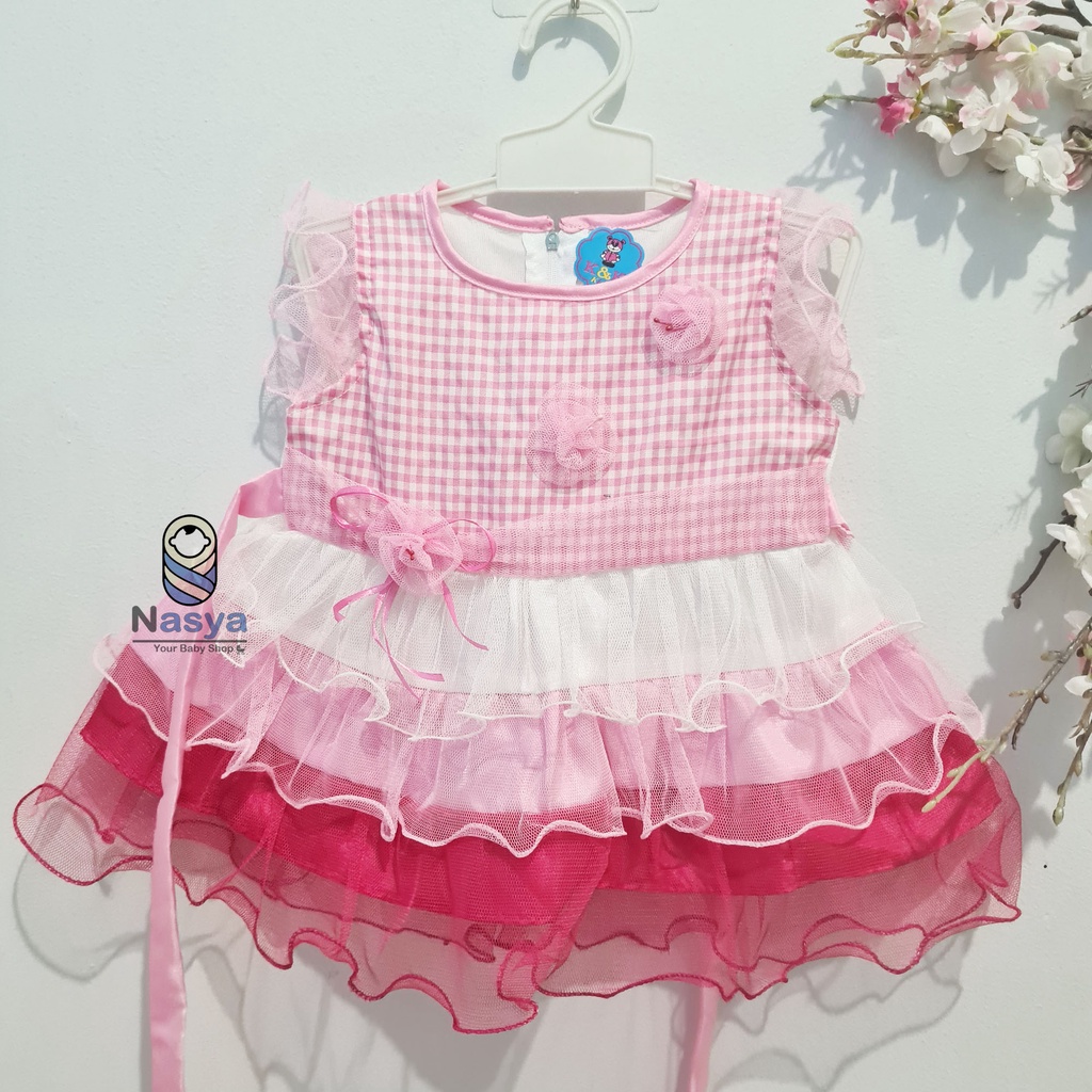 [KK-014] Gaun pesta anak bayi perempuan / Dress renda bayi keren usia 0-6 bulan