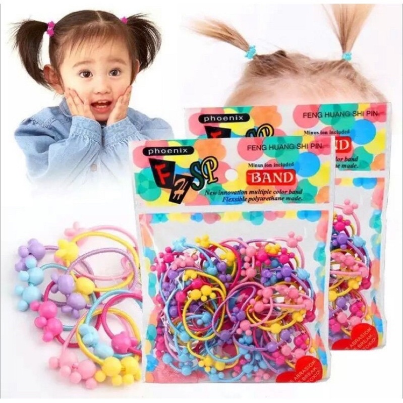 (50 PCS)Ikat Rambut Anak-Anak / Karet Ikat Rambut / Kuncir Rambut Anak-Anak / Headband