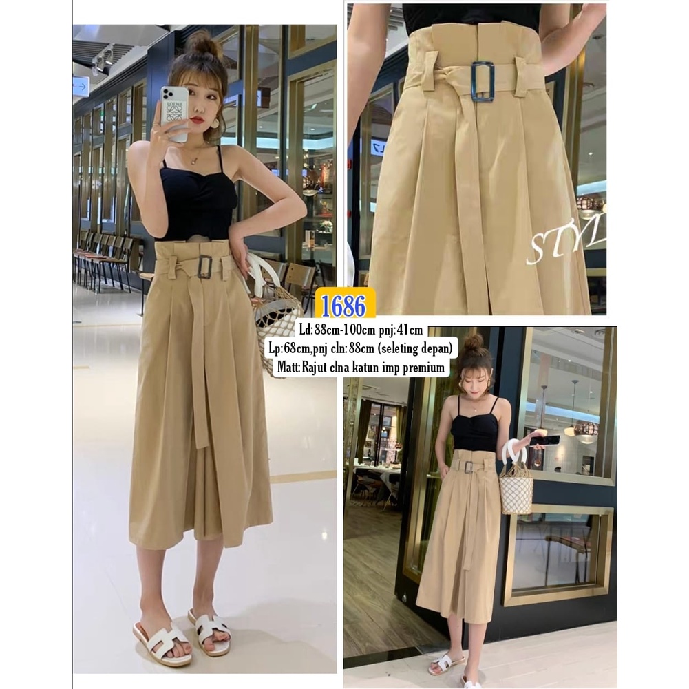 STELAN KENSI KULOT POLOS 1686/ SETELAN CANTIK MODEL TERBARU IMPORT / SET KOREA BAJU DAN CELANA MURAH