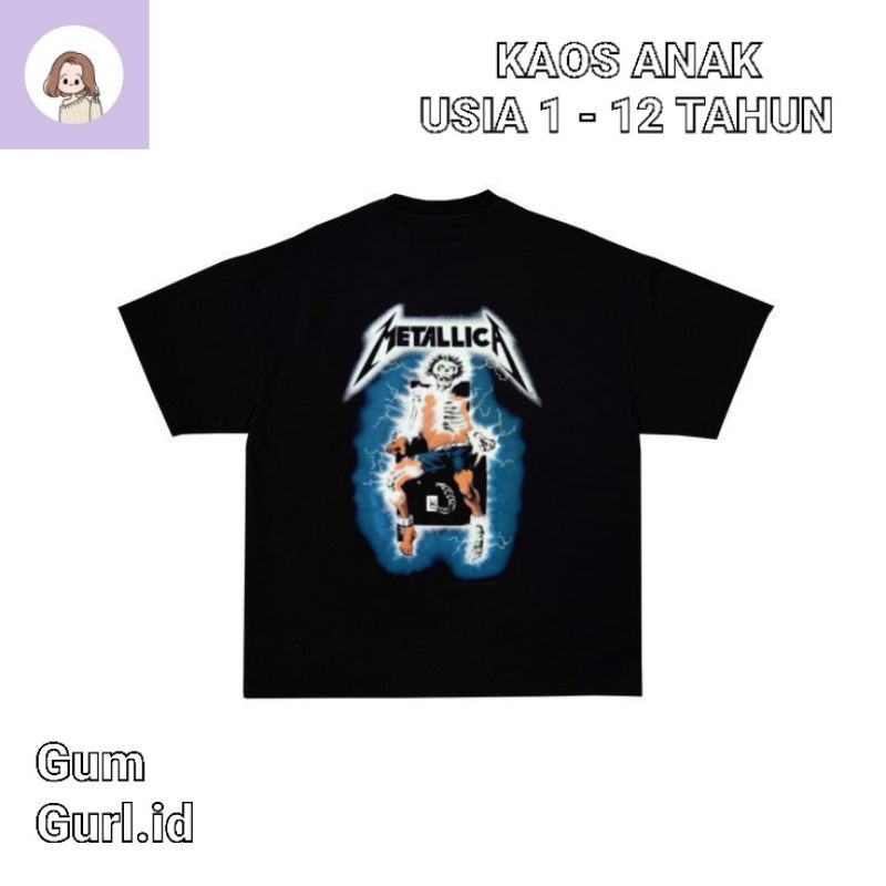 Kaos baju anak METALLICA tshirt BAND MUSIK ROCK oversize lokal laki laki perempuan jumper baby kids 