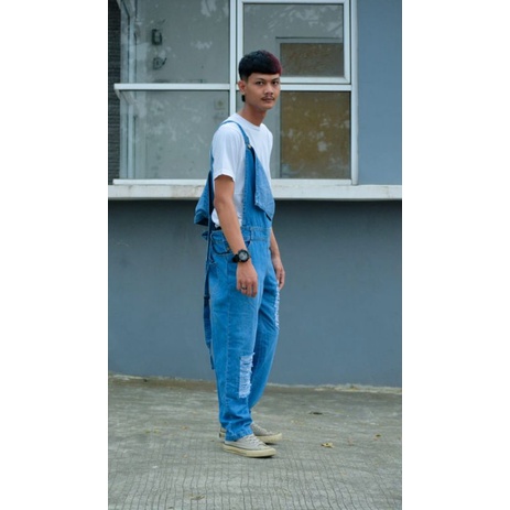 WHITE_JEANS ORIGINAL BAJU OVERALL JUMPER CELANA KODOK MINION MARIO BROSS ANGKLE KODOK MONYET MONTIR 