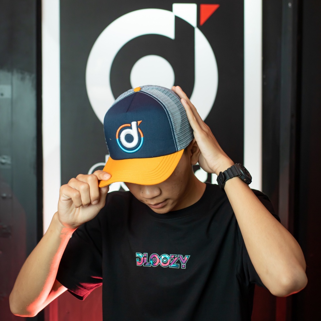 Dloozy Topi Jaring Proshop Original Official Hitam Skaters Drip On Trucker Pria