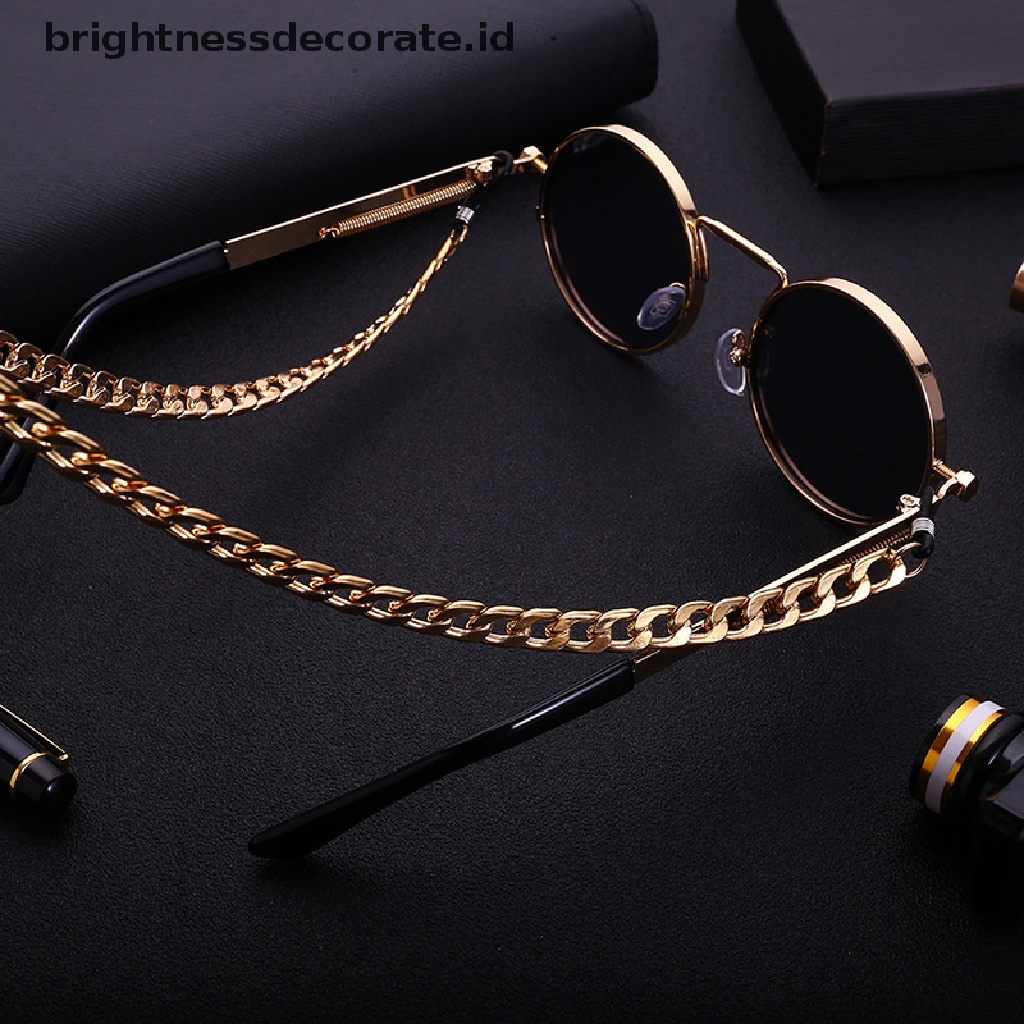 [Birth] Gold Sunglasses Hip Hop Strap Kalung Kacamata Tali Rantai Tali Baca [ID]