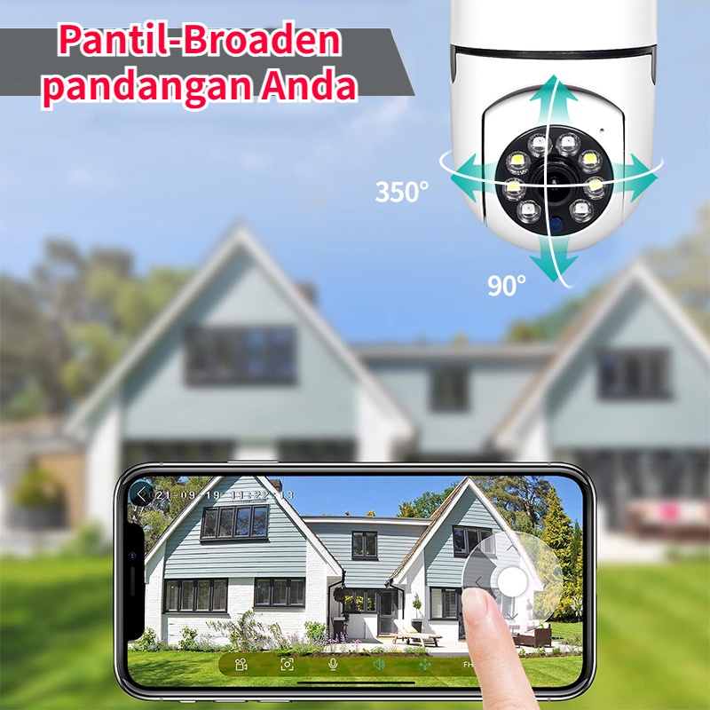 【COD】IP Kamera CCTV Wireless Bulb Socket 5G WiFi Security Protection HD 1080P Spy Camera 360 PTZ