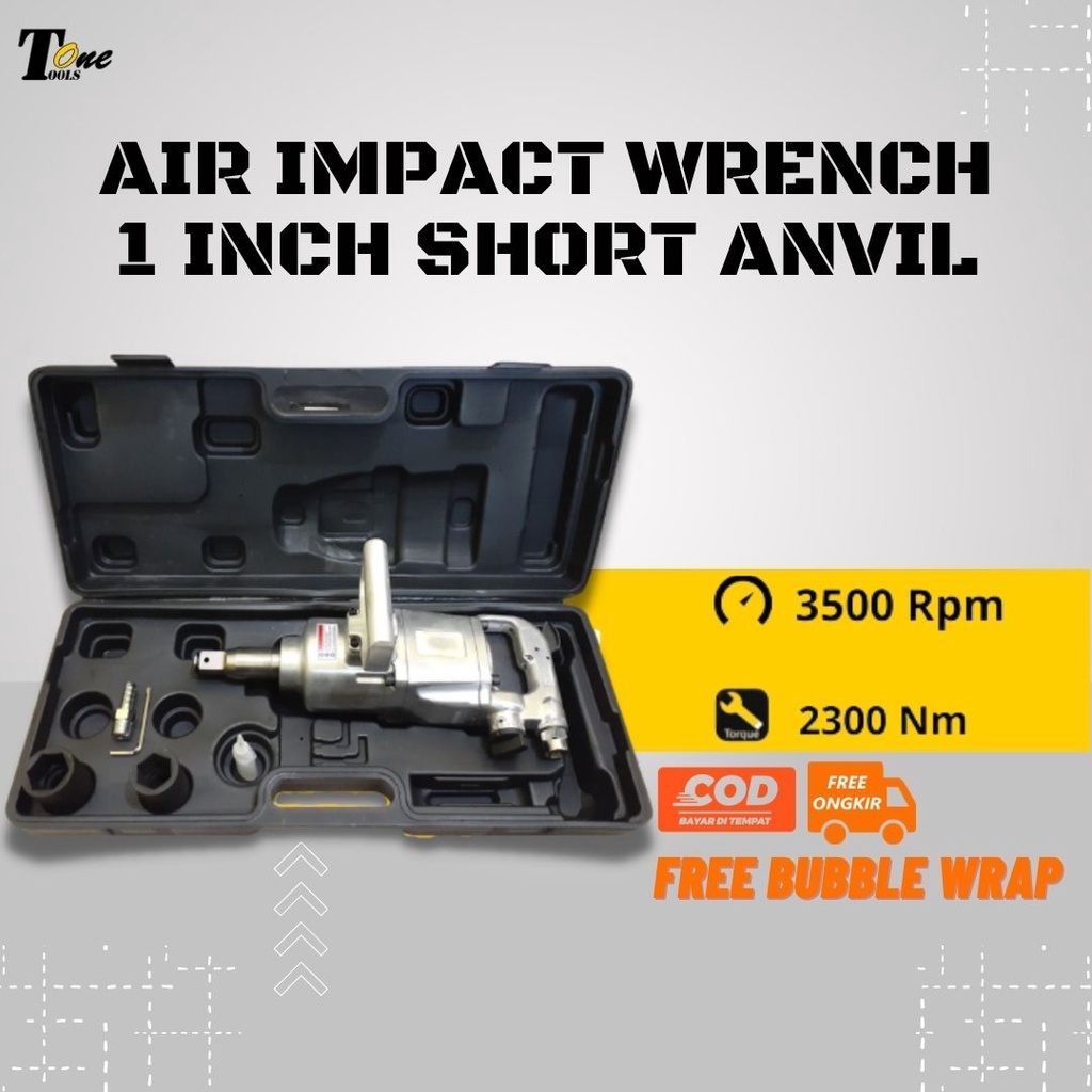 Air Impact Wrench 1 Inch Kit Pin Hole Anvil 223mm Mesin Alat Buka Baut Truk Kunci Pas Impact Angin