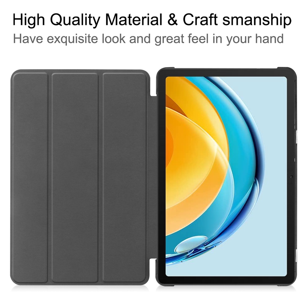 Untuk Huawei MatePad 10.4 SE (2022) AGS5-L09 AGS5-W09 Mate Pad SE 10.4-inci Tablet Perlindungan Case Fashion Tri-fold Custer Stand Casing Flip Holder Warna Solid Leather Cover SE SE