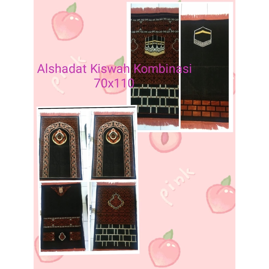 Sajadah Turki Kiswah Babul Ka'bah Black Series Khusus Hitam Sajadah Mini tebel Bludru Turkiye ukuran 70x110 cm Lembut Halus