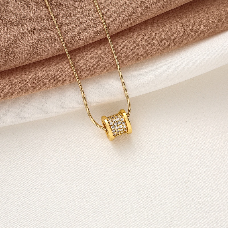 XiaoboACC Korea Fashion Micro Inlay Zircon Love Kalung Liontin Pinggang Kecil - 50CM