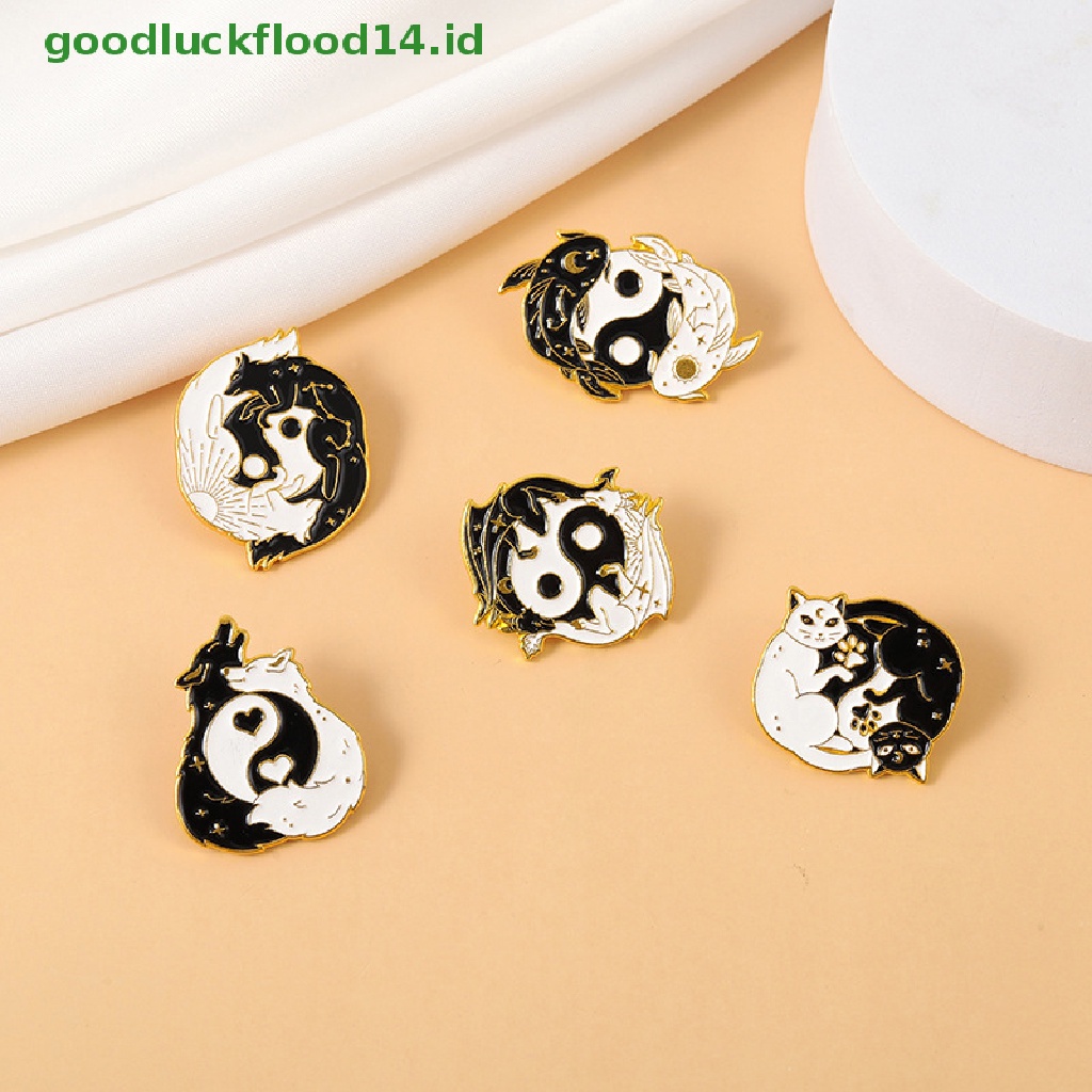 [GOOGFOUR] Kartun Lucu Tai Chi Hewan Enamel Alloy Bros Pin Lencana Perhiasan Hadiah [TOP]