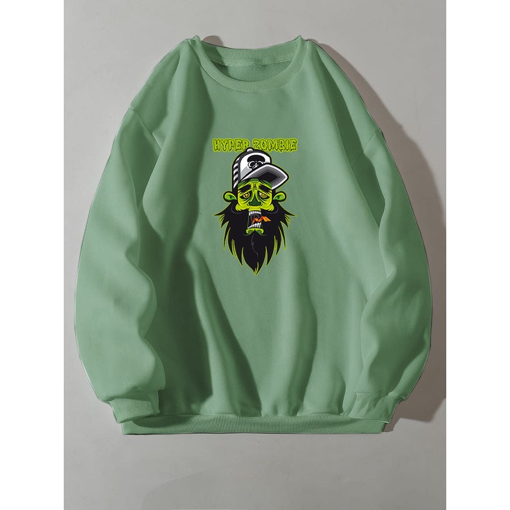 Sweater Pria murah  Hyper Zombie Switer Big Size Sweater Crewneck Size XXL Fleece