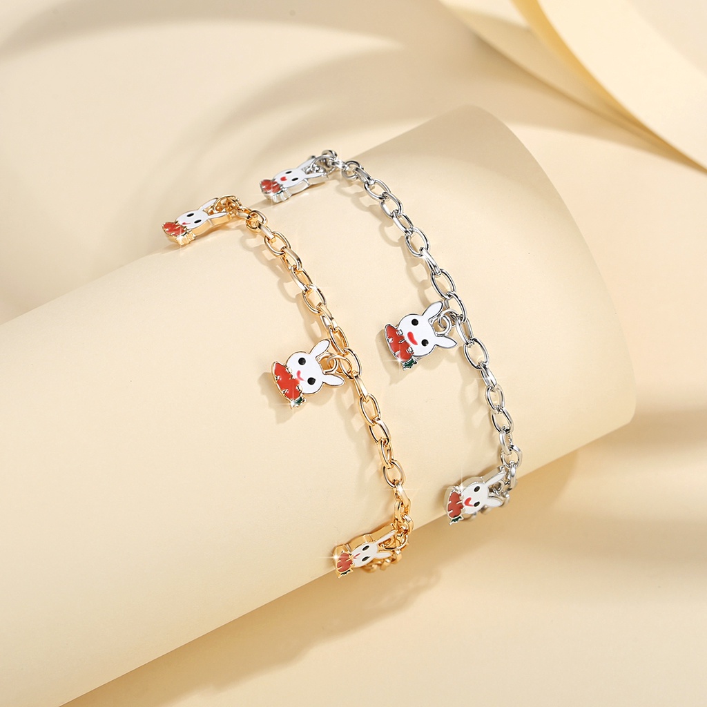 Y934 【Barang spot】Gelang Anak Xuping Kelinci Gelang Anak Titanium Anti Karat Perhiasan Lucu Aksesoris Fashion
