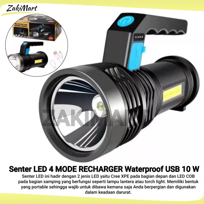 Senter 4 Mode Jarak Jauh Senter Camping 4 Mata Lampu Senter LED